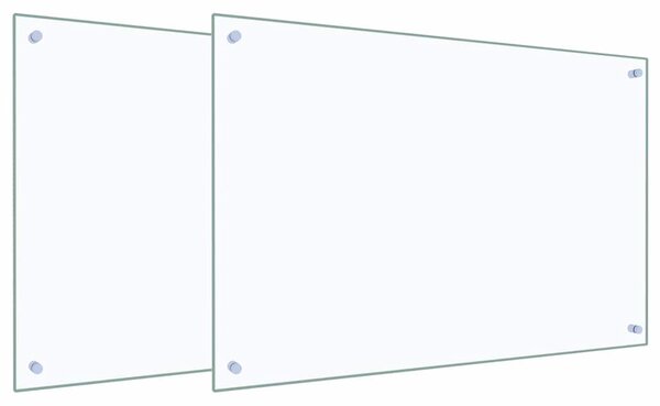 Panel kuchenny 2 pcs przezroczysty 90 x 60 cm szkło hartowane