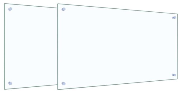 Panel kuchenny 2 pcs przezroczysty 90 x 50 cm szkło hartowane