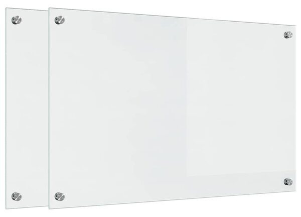 Panel kuchenny 2 pcs przezroczysty 80 x 50 cm szkło hartowane