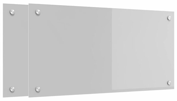 Panel kuchenny 2 pcs Jasnoszary 80 x 40 cm szkło hartowane