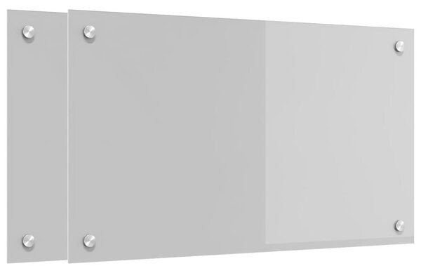 Panel kuchenny 2 pcs Jasnoszary 70 x 40 cm szkło hartowane