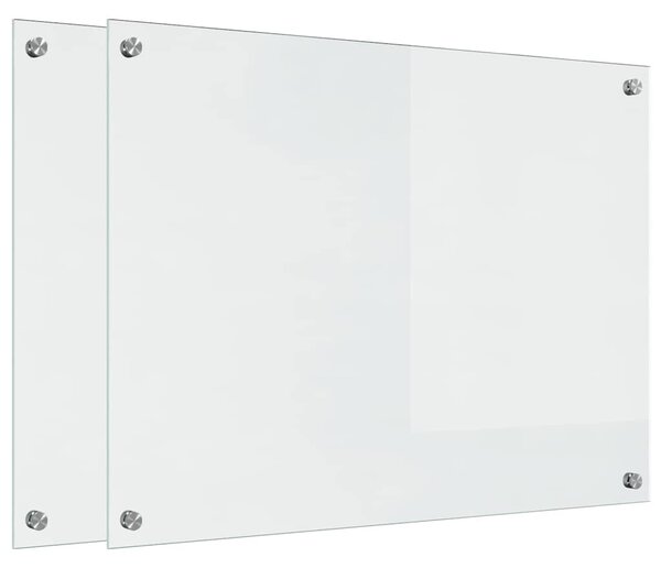 Panel kuchenny 2 pcs przezroczysty 80 x 60 cm szkło hartowane