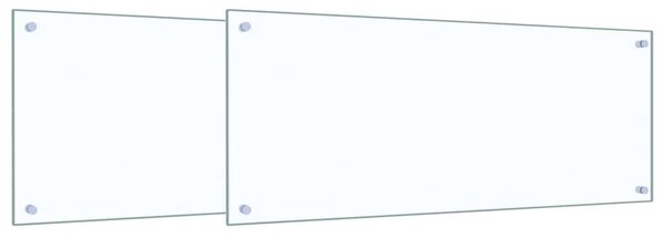 Panel kuchenny 2 pcs przezroczysty 100 x 40 cm szkło hartowane