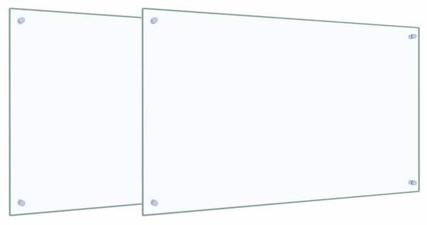 Panel kuchenny 2 pcs przezroczysty 100 x 60 cm szkło hartowane