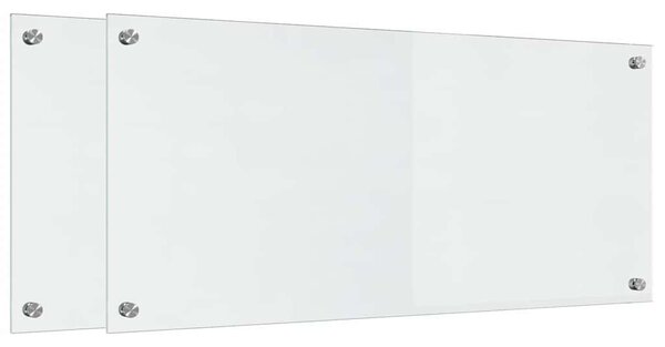 Panel kuchenny 2 pcs przezroczysty 90 x 40 cm szkło hartowane