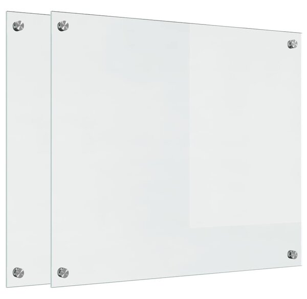 Panel kuchenny 2 pcs przezroczysty 70 x 60 cm szkło hartowane