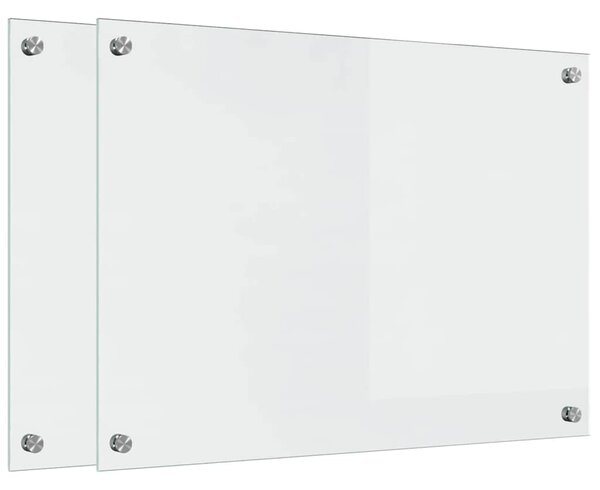 Panel kuchenny 2 pcs przezroczysty 70 x 50 cm szkło hartowane