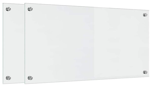 Panel kuchenny 2 pcs przezroczysty 80 x 40 cm szkło hartowane