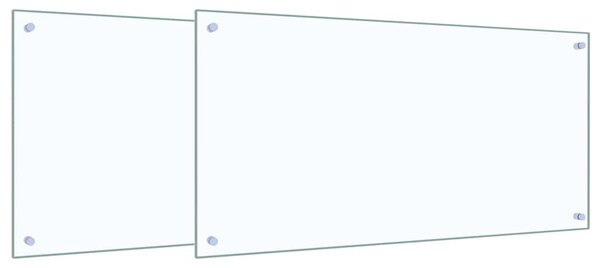 Panel kuchenny 2 pcs przezroczysty 100 x 50 cm szkło hartowane
