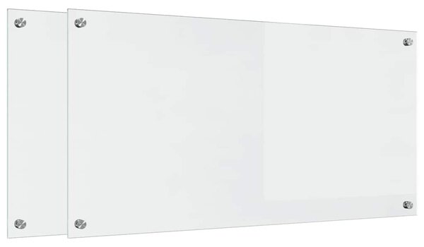 Panel kuchenny 2 pcs przezroczysty 100 x 50 cm szkło hartowane
