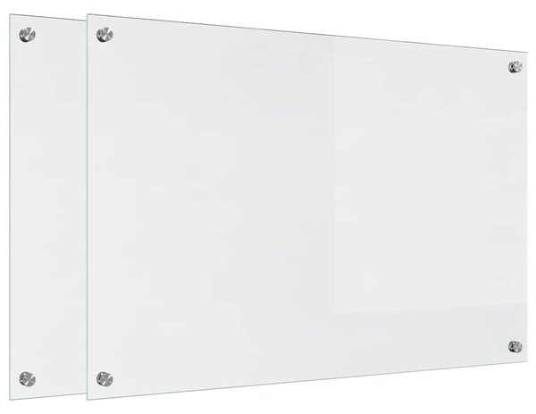 Panel kuchenny 2 pcs przezroczysty 90 x 60 cm szkło hartowane