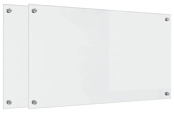 Panel kuchenny 2 pcs przezroczysty 90 x 50 cm szkło hartowane
