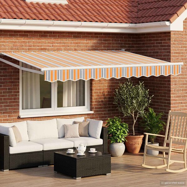 Markiza ręczna z LEDami 3 x 2,5 m 100% Poliester i Aluminium