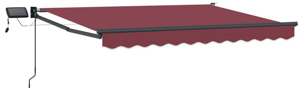 Markiza ręczna z LEDami Burgundowy i Antracytowy 3 x 2,5 m