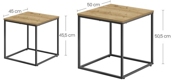 Zestaw 2 stolików kawowych QUADRO, dekor dąb artisan