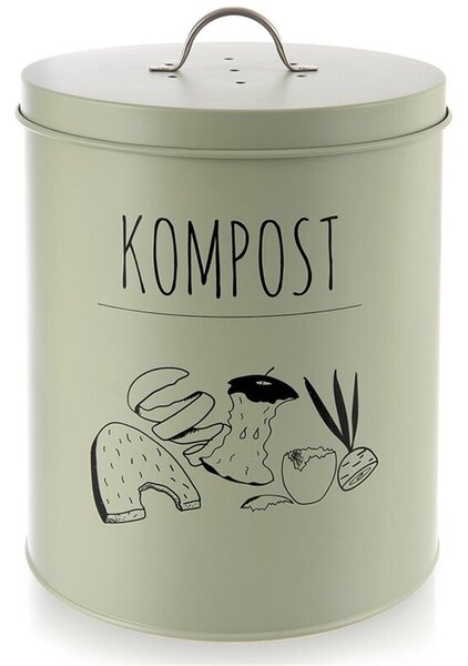 Kompostownik kuchenny z filtrem węglowym metalowy zielony GREENISH 8 l