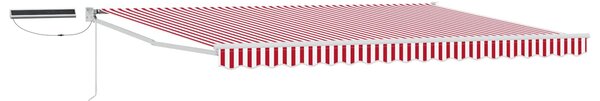 Elektryczna Rozkładana Markiza Czerwony i Biały 4,5 × 3 m
