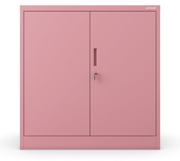 Szafka na akta osobowe, niska, pudrowy róż, 900x930x400 mm: BEATA Fresh Style