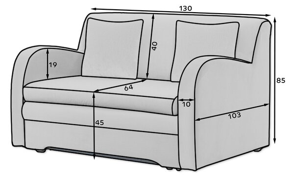 Beżowa 2-osobowa sofa ARIO JARELL, rozkładana