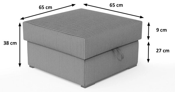 Ciemnozielona pufa SMART COSARO z miejscem do przechowywania 65x65 cm