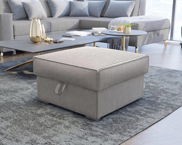 Beżowy taboret SMART COSARO z miejscem do przechowywania 65x65 cm