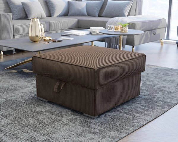 Pufa SMART COSARO XL z miejscem do przechowywania 71x71 cm, ciemnobrązowa