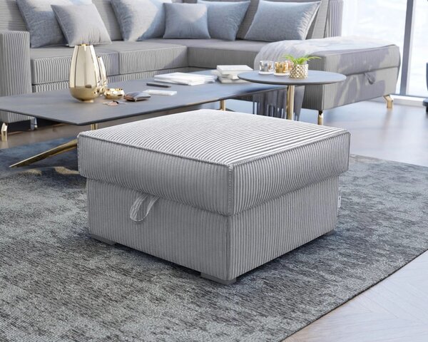 Pufa SMART COSARO XL z miejscem do przechowywania 71x71 cm, jasnoszara