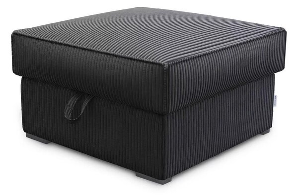 Czarny taboret SMART COSARO z miejscem do przechowywania 65x65 cm