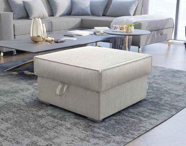 Jasnobeżowy taboret SMART COSARO ze schowkiem 65x65 cm