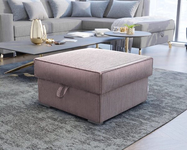 Jasnofioletowy taboret SMART COSARO z miejscem do przechowywania 65x65 cm