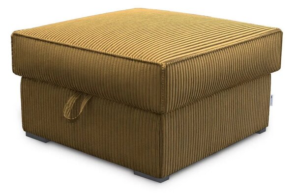Musztardowy taboret SMART COSARO z miejscem do przechowywania 65x65 cm