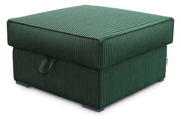 Ciemnozielona pufa SMART COSARO z miejscem do przechowywania 65x65 cm