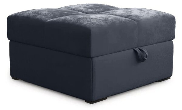 Ciemnoszary taboret ZENOVA z miejscem do przechowywania 65x65 cm