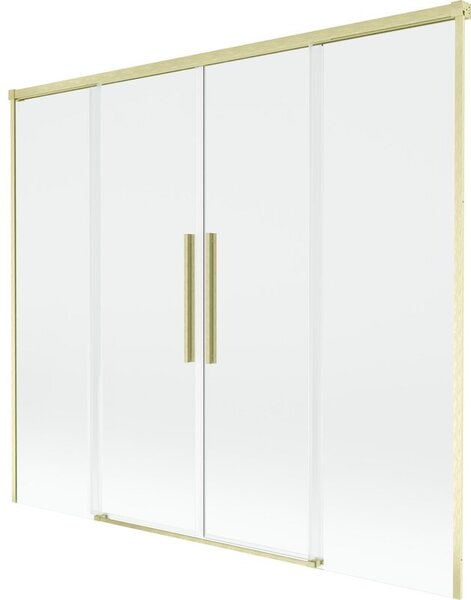 Mexen Rox parawan nawannowy 2-skrzydłowy rozsuwany 170 x 150 cm, transparent, złoty szczotkowany - 8C9-170-002-55-00