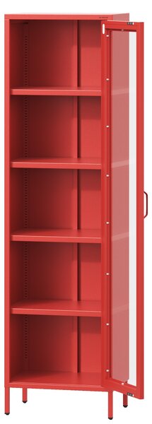 Witryna do salonu LUIGI 500 x 1800 x 350 mm, Modern: czerwona