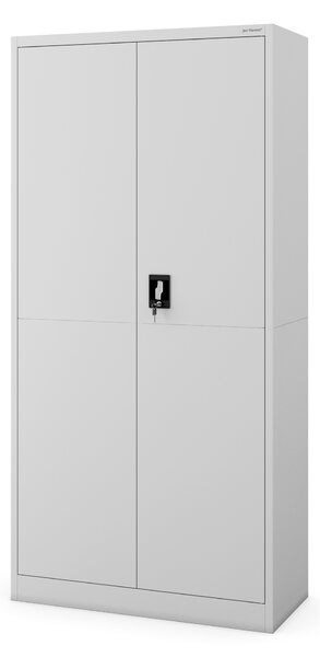 Biurowa szafa metalowa JAN, 900 x 1850 x 400 mm, Smart: szara