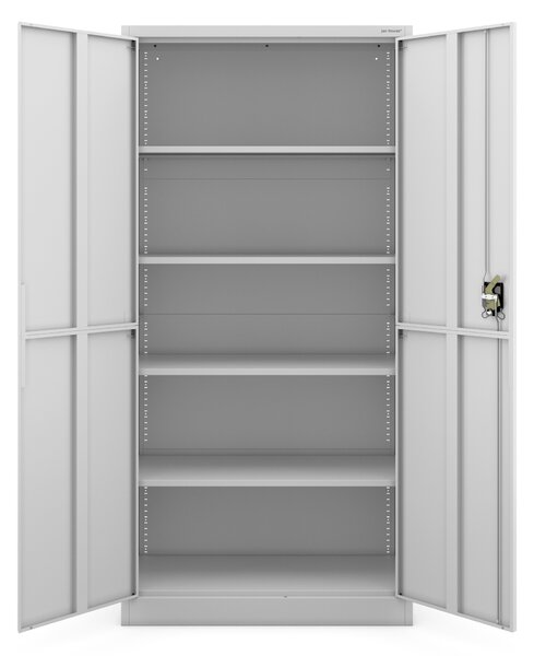 Biurowa szafa metalowa JAN, 900 x 1850 x 400 mm, Smart: szara