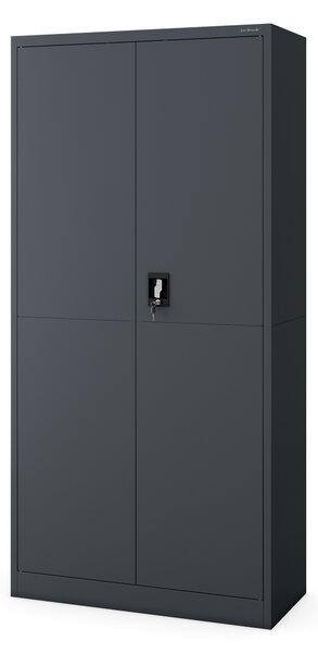 Biurowa szafa metalowa JAN, 900 x 1850 x 400 mm, Smart: antracytowa