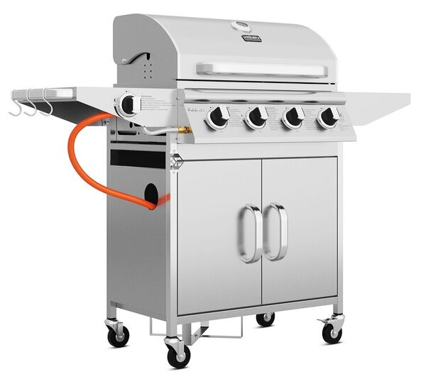 Grill ogrodowy gazowy KOLER Relish v2 Srebrny 16 kW 66 x 40 cm