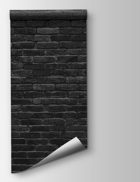 Fototapeta Czarna ceglana ściana z białą plamą, Fototapety Faktury, Popularne Fototapety, u53027 - Tapeko.pl
