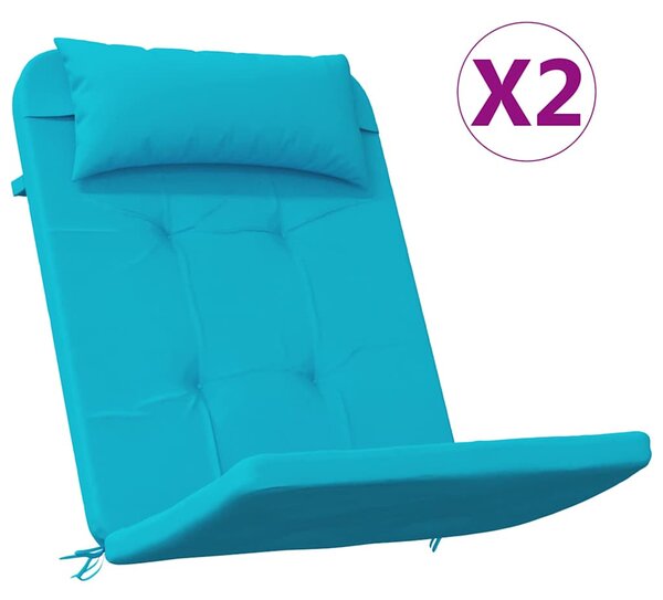 Poduszki na krzesła Gładki 2 pcs Turkusowy 58 x 77 x 4,5 cm