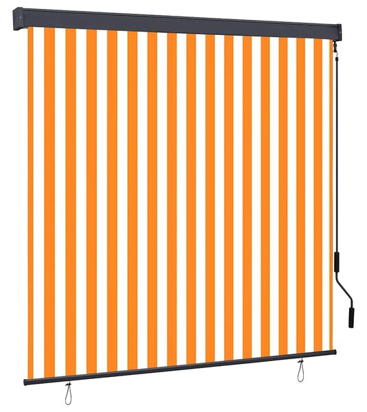 Roleta Biały i Pomarańczowy 180 x 250 cm Materiał i Aluminium