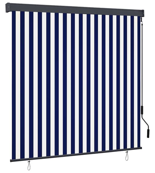 Roleta Niebieski i biały 180 x 250 cm Materiał i Aluminium