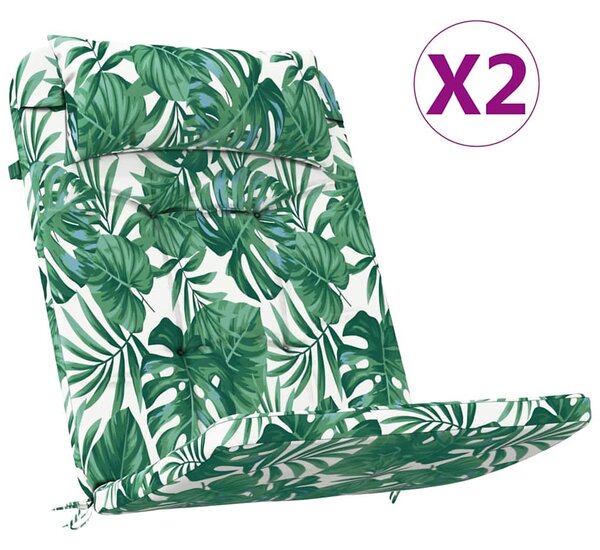Poduszki na krzesła Liść 2 pcs Wzór liścia 58 x 77 x 4,5 cm