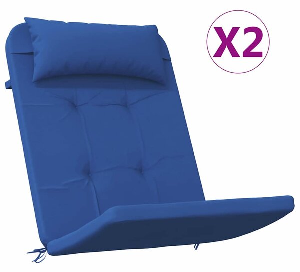 Poduszki na krzesła Gładki 2 pcs Niebieski 58 x 77 x 4,5 cm