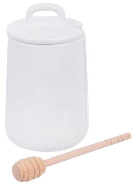 Pojemnik na miód z łyżką porcelanowy WHITELINE 470 ml