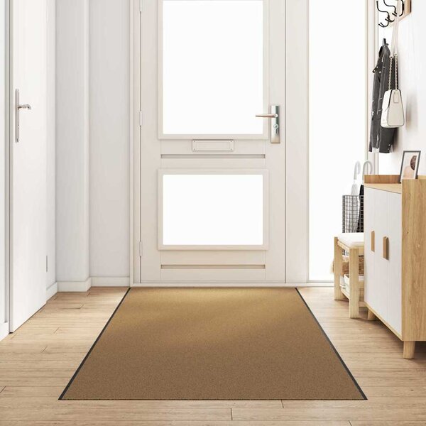 Dywanik wejściowy Kremowy i czarny 120 x 350 cm Poliamid i PVC