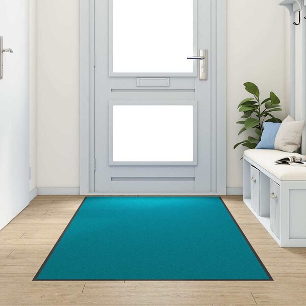 Dywanik wejściowy Cyan i Czarny 120 x 250 cm Poliamid i PVC