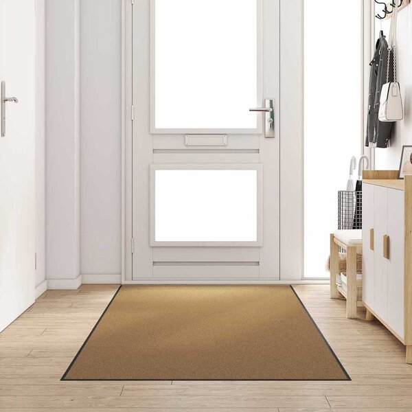 Dywanik wejściowy Kremowy i czarny 120 x 250 cm Poliamid i PVC