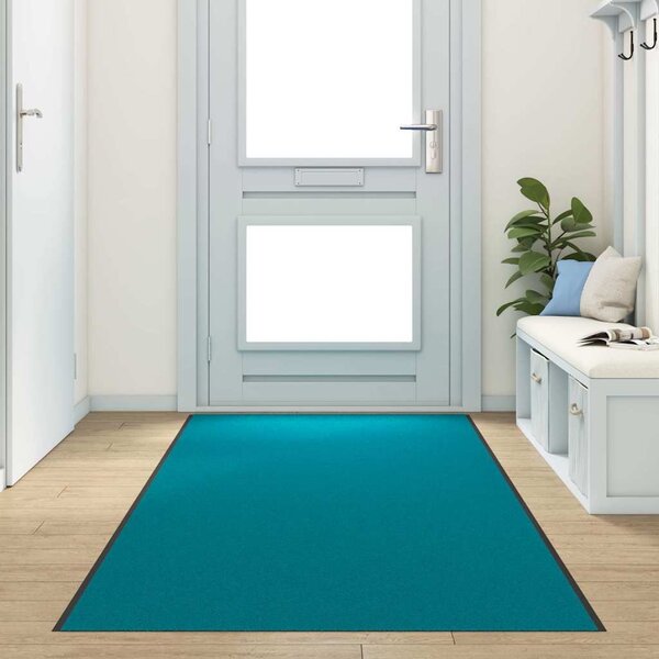 Dywanik wejściowy Cyan i Czarny 120 x 400 cm Poliamid i PVC